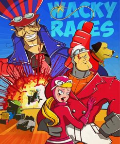 Wacky Races Characters Poster Paint By Number