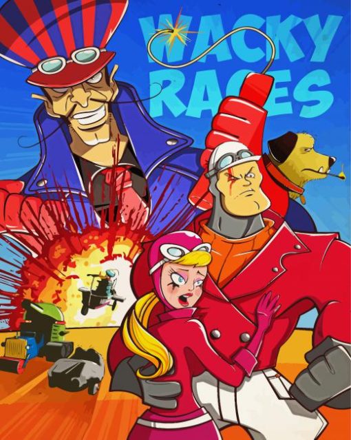 Wacky Races Characters Poster Paint By Number