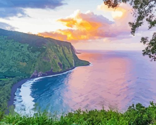 Waipio Valley Sunset Paint By Number