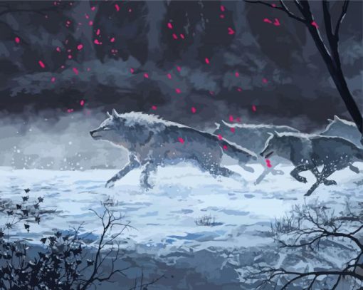 Wintry Wolves Art Paint By Number