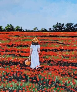 Woman And Poppies Paint By Number
