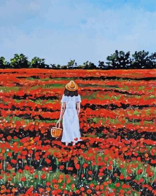 Woman And Poppies Paint By Number