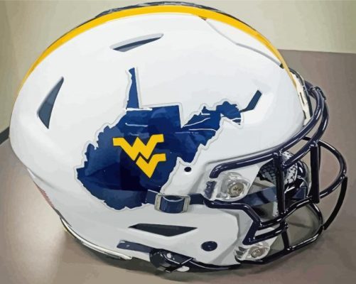 Wvu Football Team Helmet Paint By Number