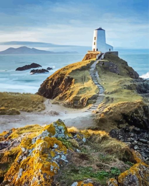 Ynys Llanddwyn Lighthouse Paint By Number