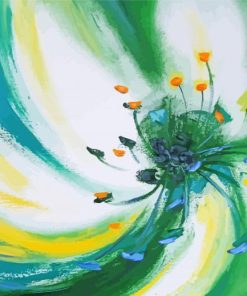 Abstract Green Flower Paint By Number