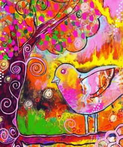 Abstract Whimsical Bird Paint By Number