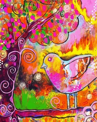 Abstract Whimsical Bird Paint By Number