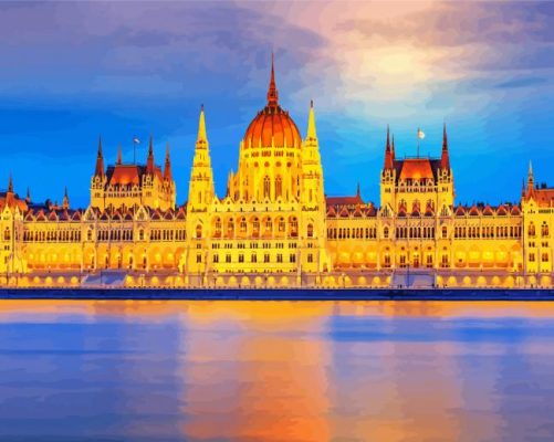 Aesthetic Budapest Evening View Paint By Number