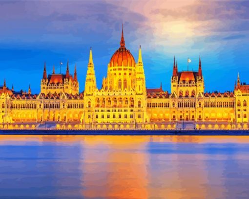 Aesthetic Budapest Evening View Paint By Number