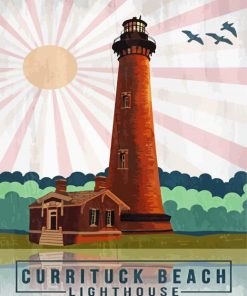 Aesthetic Currituck Beach Lighthouse Paint By Number