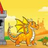 Aesthetic Dragon And Castle Art Paint By Number