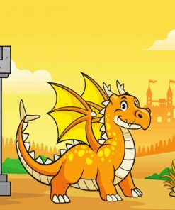 Aesthetic Dragon And Castle Art Paint By Number