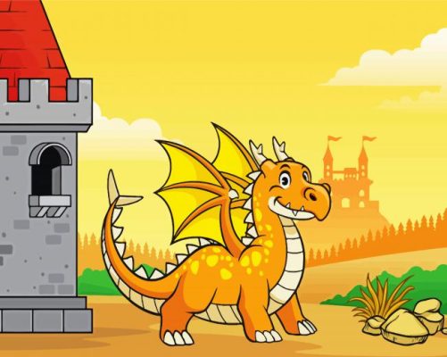 Aesthetic Dragon And Castle Art Paint By Number