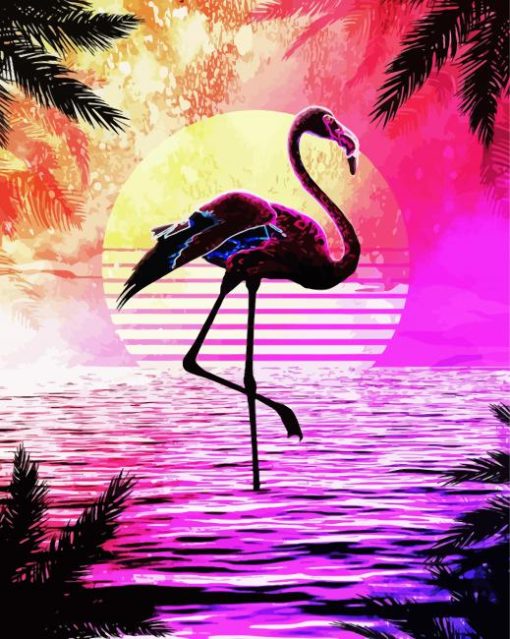 Aesthetic Flamingo Retro Paint By Number