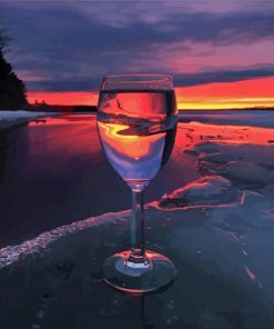 Aesthetic Glass Sunset Paint By Number