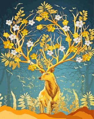 Aesthetic Gold Deer Paint By Number