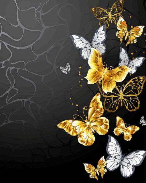 Aesthetic Golden Butterflies Paint By Number