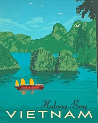 Aesthetic Halong Bay Illustration Paint By Number