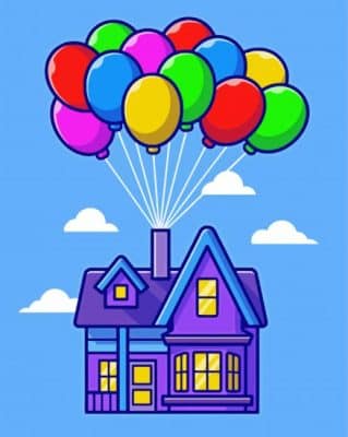 Aesthetic House Balloons Paint By Number