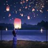 Aesthetic Lanterns In The Sky Art Paint By Number