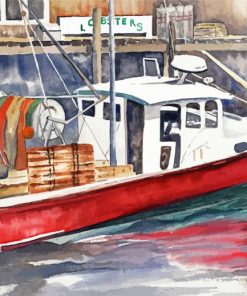 Aesthetic Lobster Boat Paint By Number