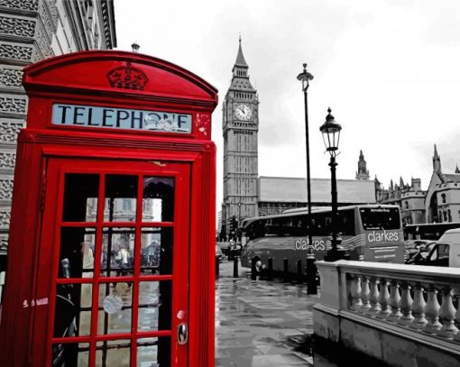 Aesthetic London Telephone Box Paint By Number