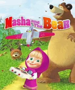 Aesthetic Masha And The Bear Poster Paint By Number