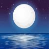 Aesthetic Moon Over Ocean Paint By Number