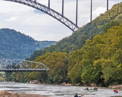 Aesthetic New River Gorge National Park Paint By Number