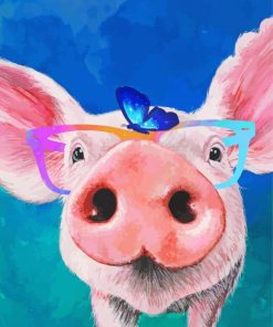 Aesthetic Pig Butterfly Animal Paint By Number