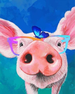 Aesthetic Pig Butterfly Animal Paint By Number