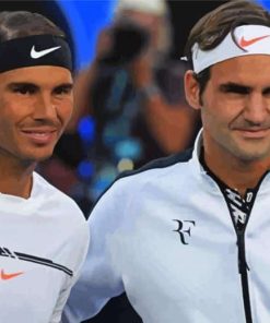 Aesthetic Roger And Rafa Tennis Players Paint By Number