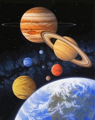 Aesthetic Space And Planets Paint By Number