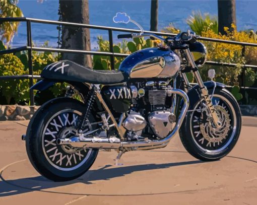 Aesthetic Triumph Bonneville Motorcycle Paint By Number