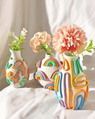 Aesthetic Colorful Pottery Vases Paint By Number