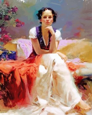 Aesthetic Lady By Pino Daeni Paint By Number