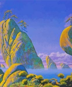 Aesthetic Landscape By Roger Dean Paint By Number