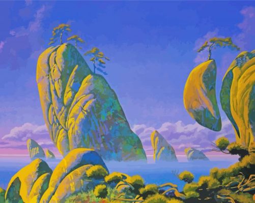 Aesthetic Landscape By Roger Dean Paint By Number