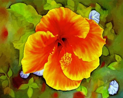 Aesthetic Orange Hibiscus Art Paint By Number