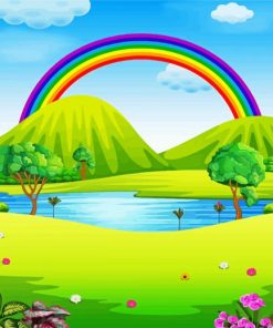 Aesthetic Rainbow Landscape Art Paint By Number