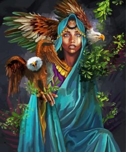 African Lady And Eagles Paint By Number