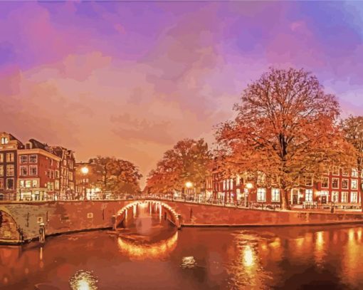 Amsterdam Autumn Evening Paint By Number