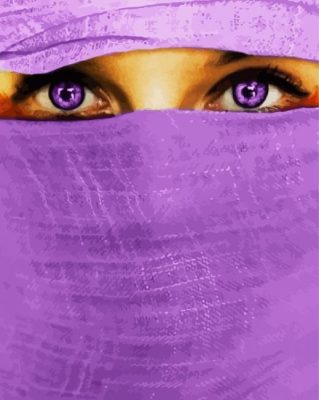 Arab Lady With Purple Eyes Paint By Number