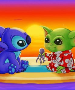 Baby Yoda And Stitch Paint By Number