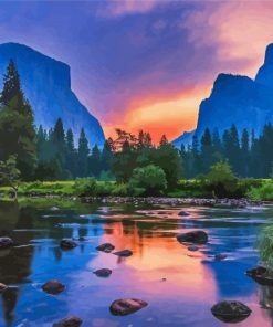 Beautiful Mountains River Paint By Number