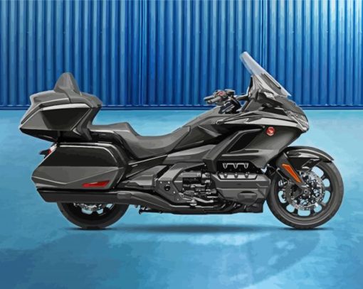 Black Honda Gold Wing Motorcycle Paint By Number