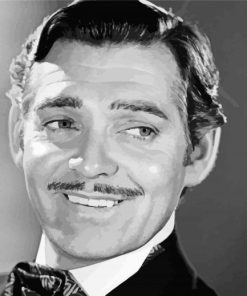 Black And White Clark Gable Paint By Number