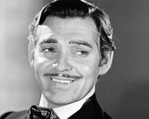 Black And White Clark Gable Paint By Number