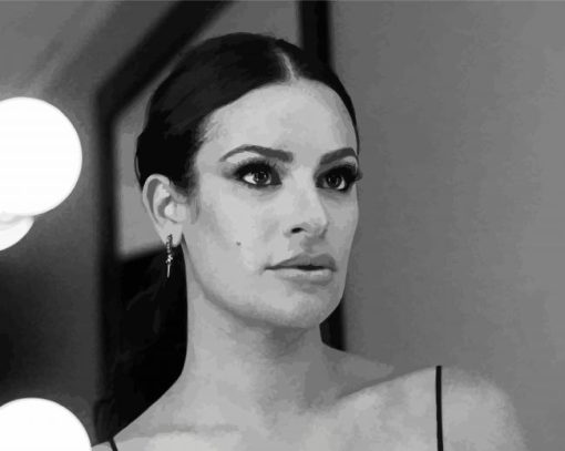 Black And White Lea Michele Paint By Number
