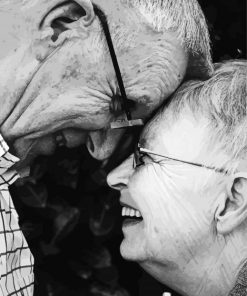 Black And White Old Man And Woman Paint By Number
